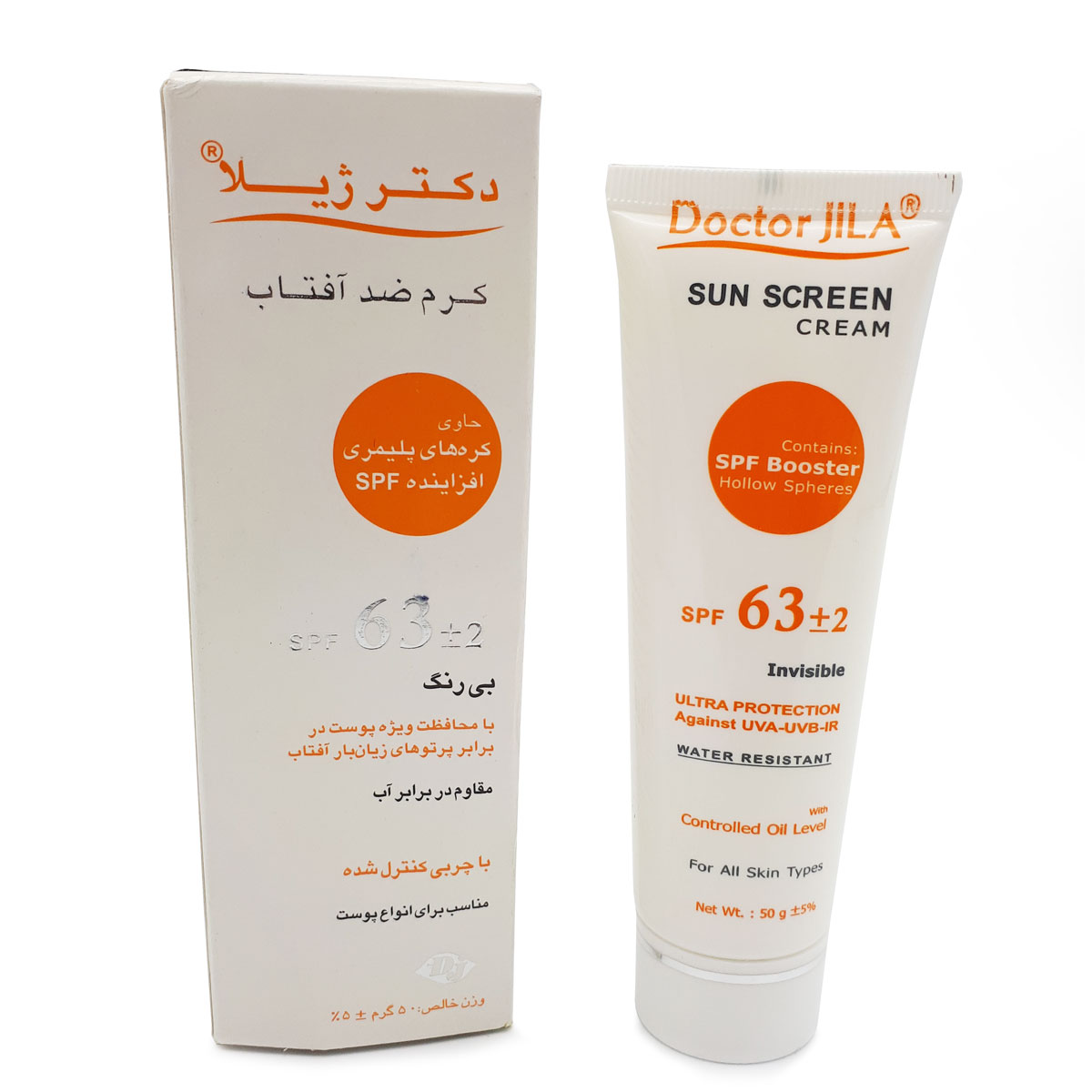 کرم ضد افتاب بی رنگ SPF65  دکتر ژیلا