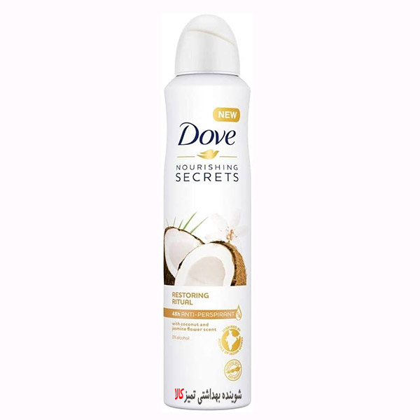 اسپری ضد تعریق رایحه نارگیل و گل یاس داو DOVE NOURISHING SECRETS